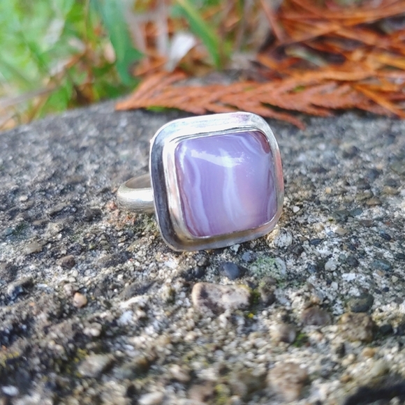 *SOLD* Rare Purple Agate Artisan Made Sterling Silver Ring - Issabeau Jewelry - Picture 2 of 9